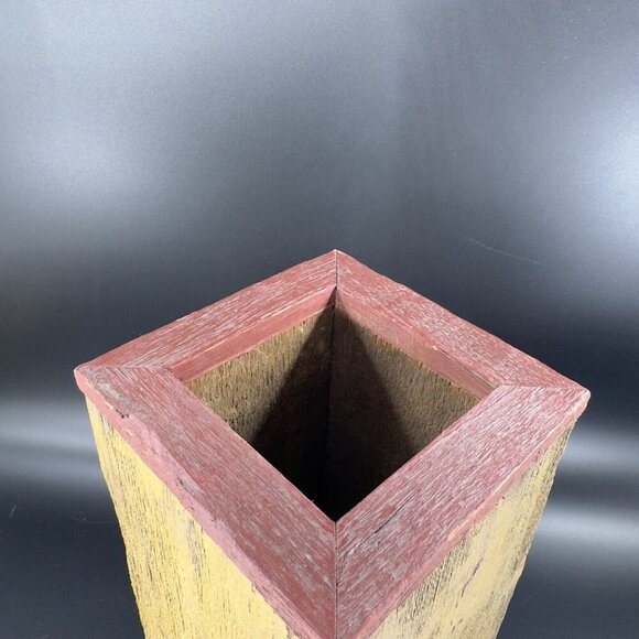 Eric Erf Primitive Barn Wood Vase Vessel Vintage Decor Hand Made Reclaimed VTG - Picture 11 of 15